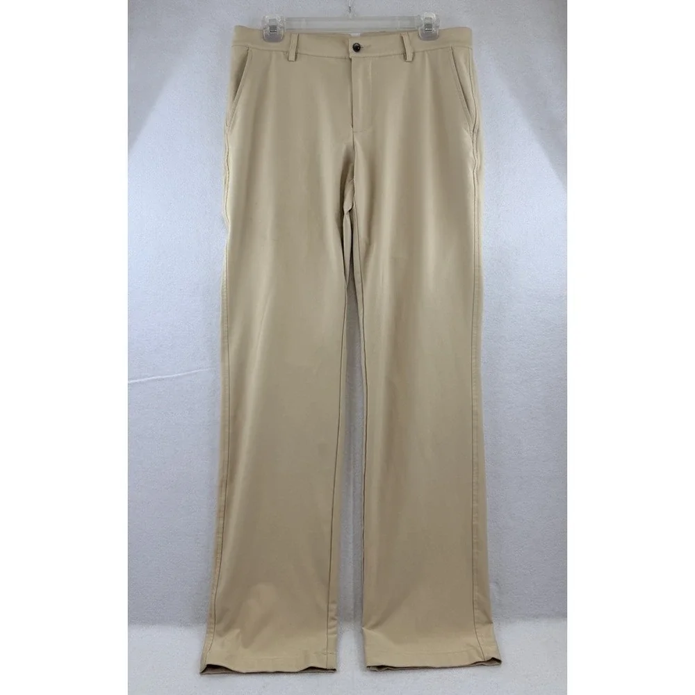 Dunning‎ Golf Khaki Performance Golf Pants Polyester Spandex Stretch, 32x32